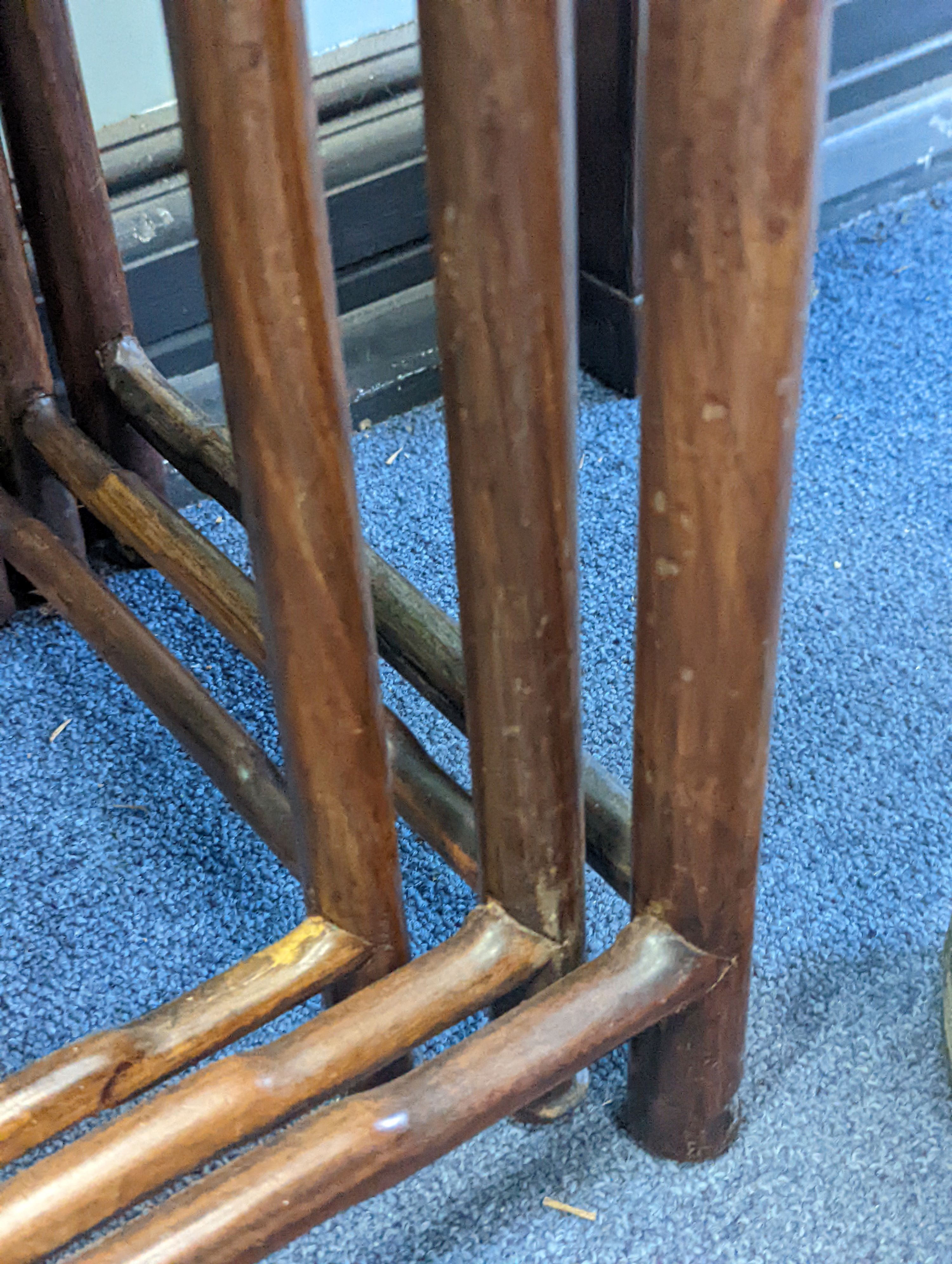 A nest of three Chinese hardwood tables, width 40cm, depth 32cm, height 59cm